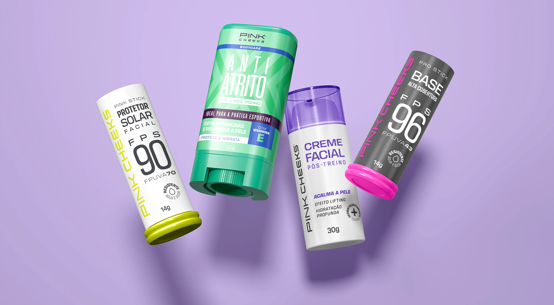 Projeto branding e design de embalagens pink cheeks.