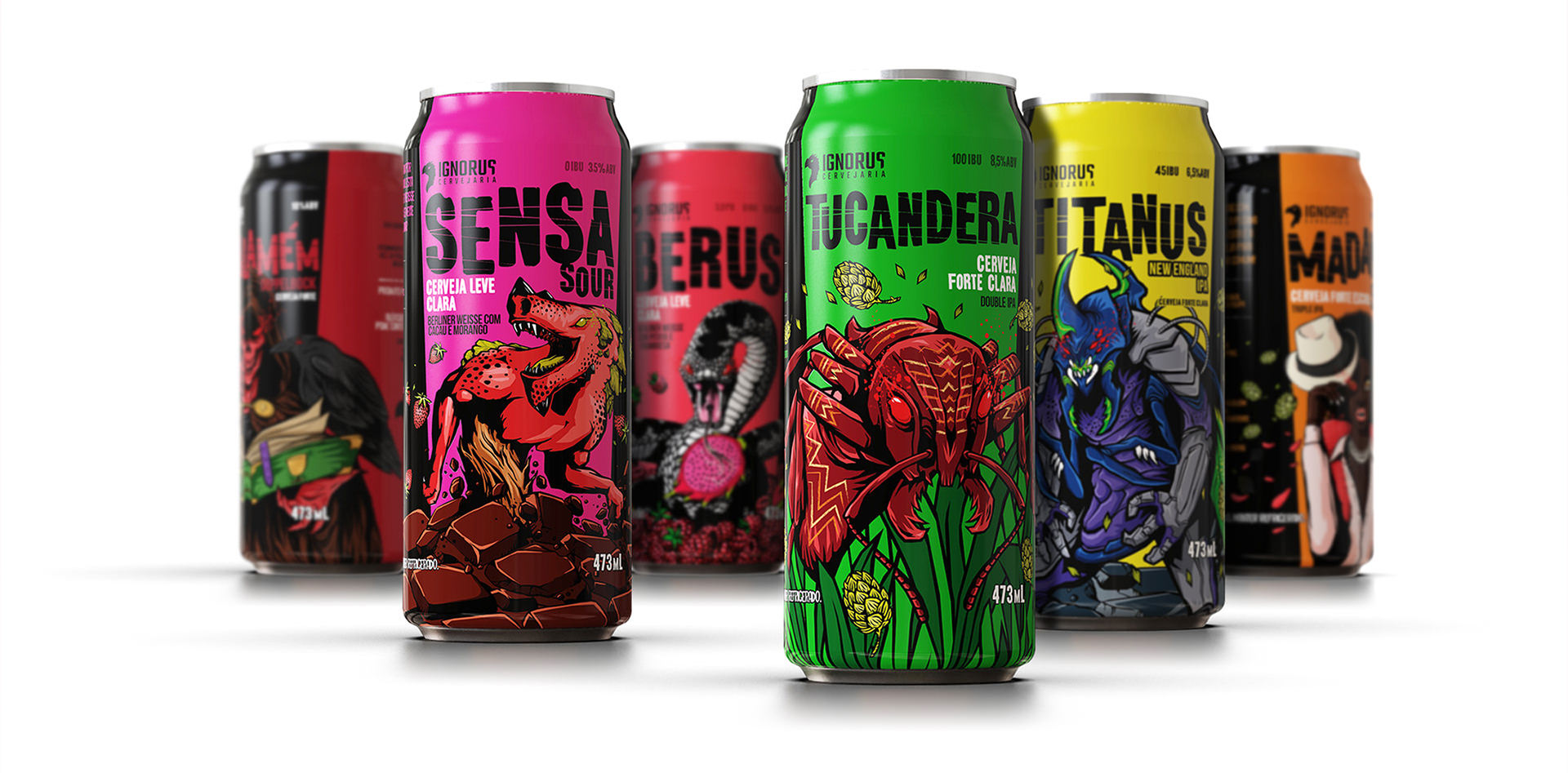 Projeto design de embalagem cervejas artesanais Ignorus Cervejaria.