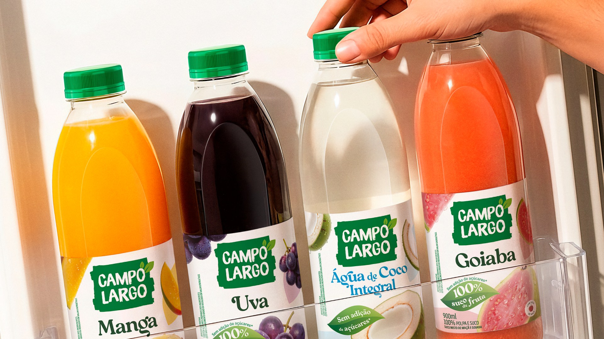 Projeto de design de embalagens sucos Campo Largo.