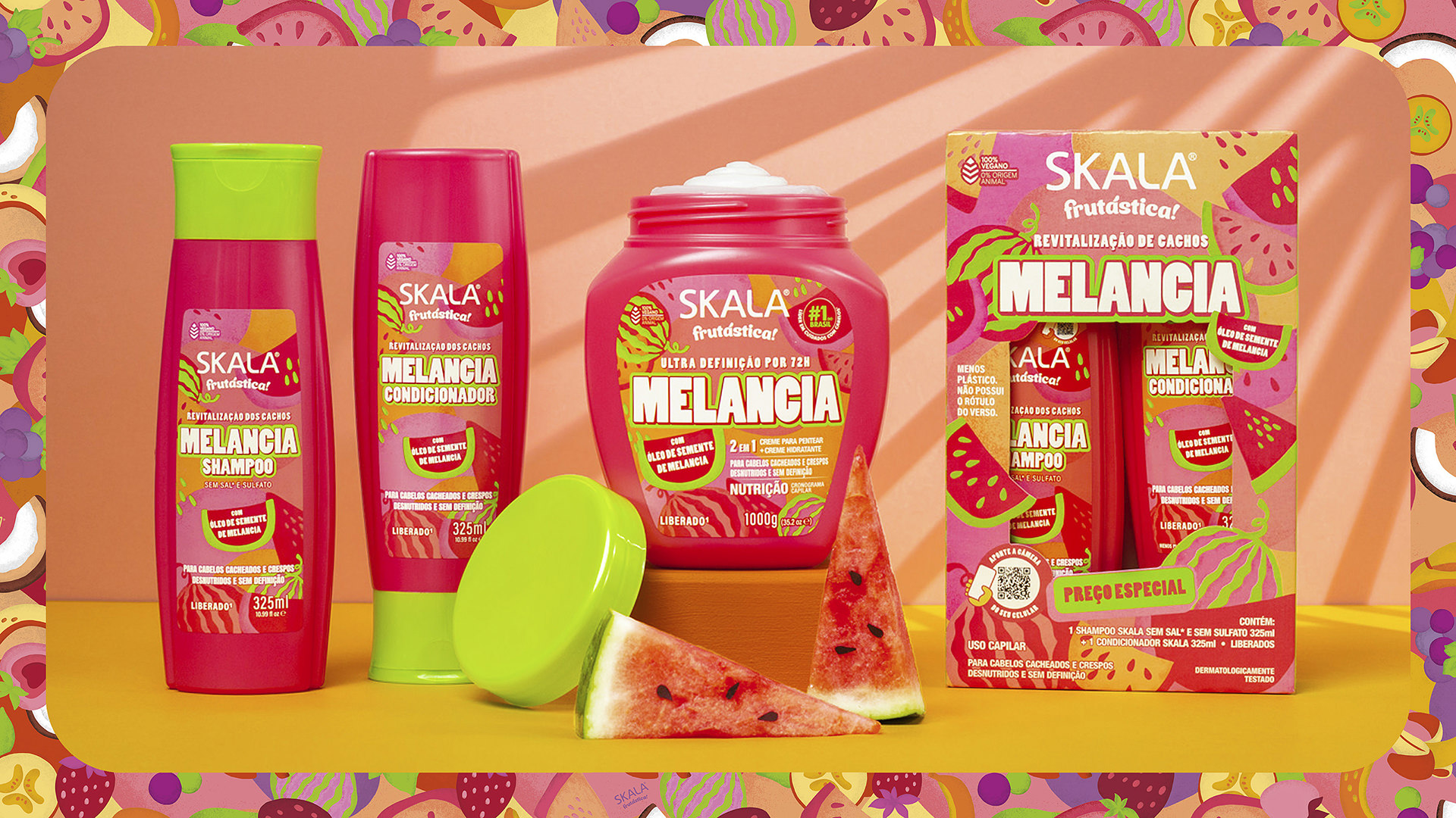 Projeto de design de embalagens sucos Skala Frutastica.