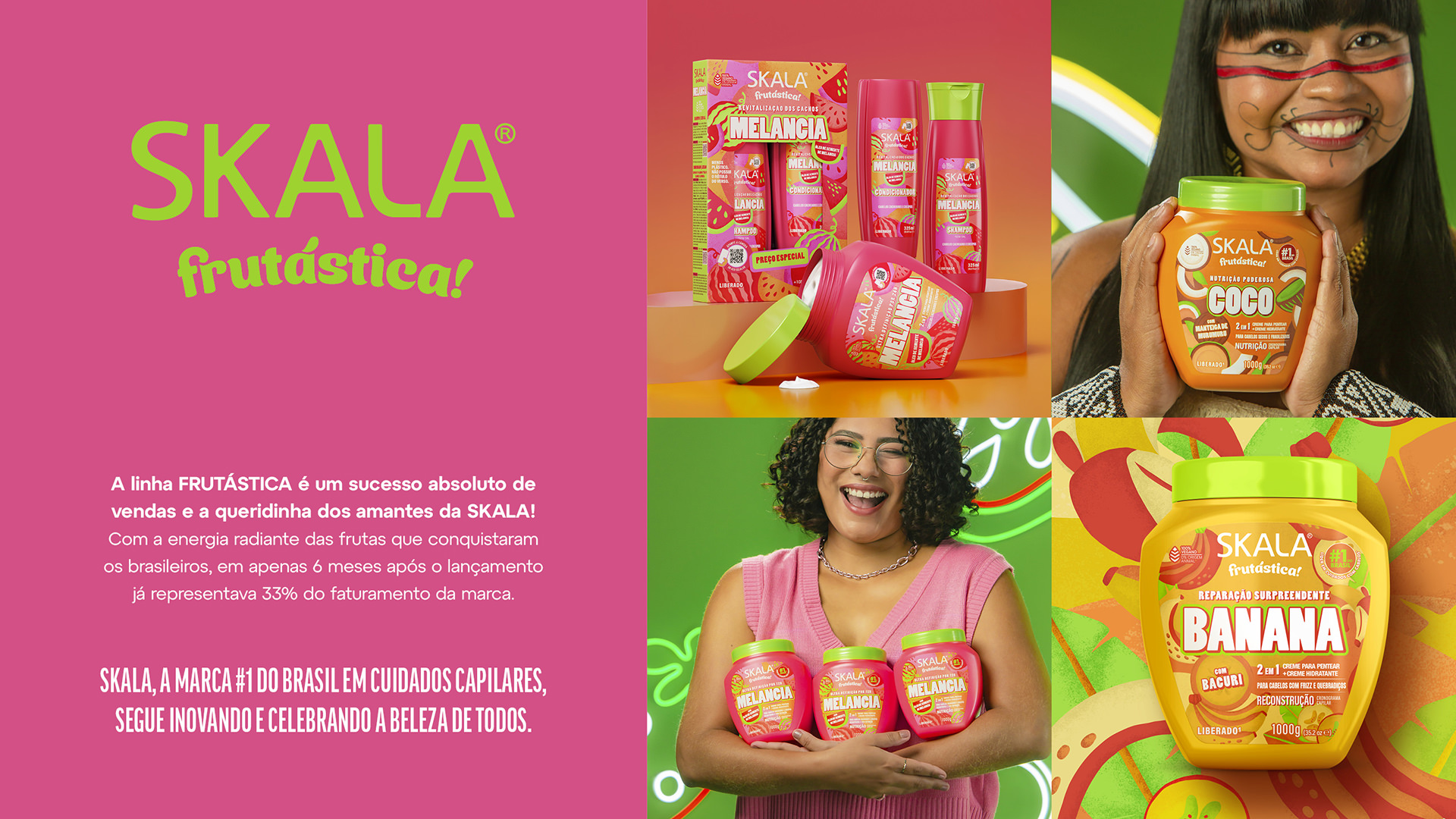 Projeto de design de embalagens sucos Skala Frutastica.