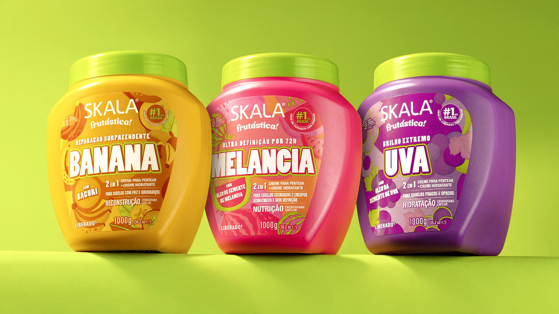 Projeto de design de embalagens sucos Skala Frutastica.