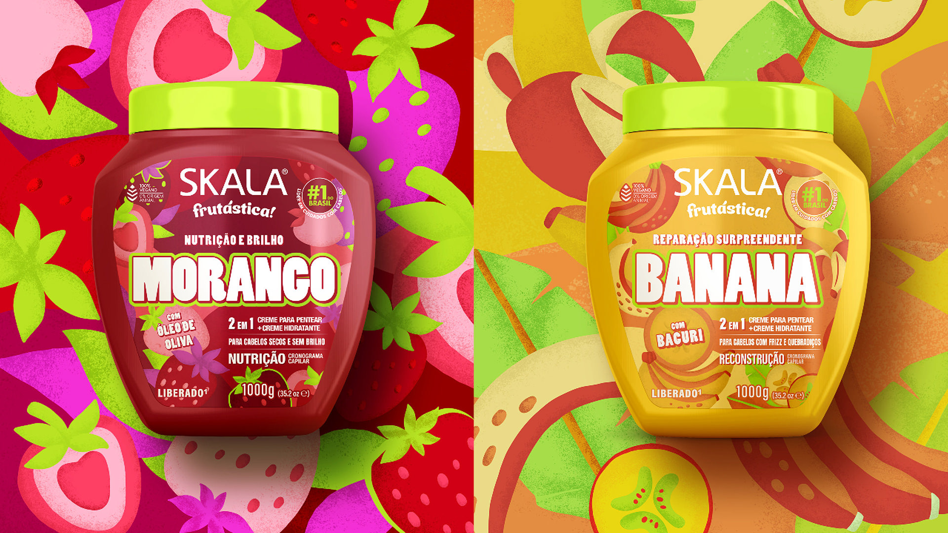 Projeto de design de embalagens sucos Skala Frutastica.