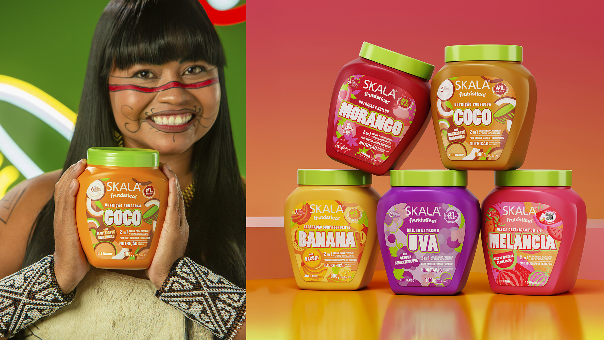 Projeto de design de embalagens sucos Skala Frutastica.