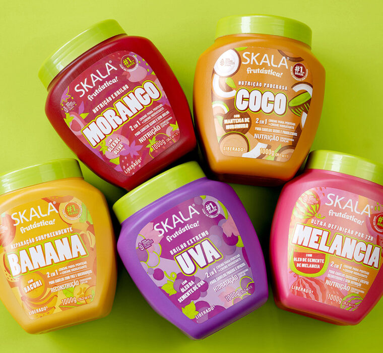 Projeto de design de embalagens sucos Skala Frutastica.